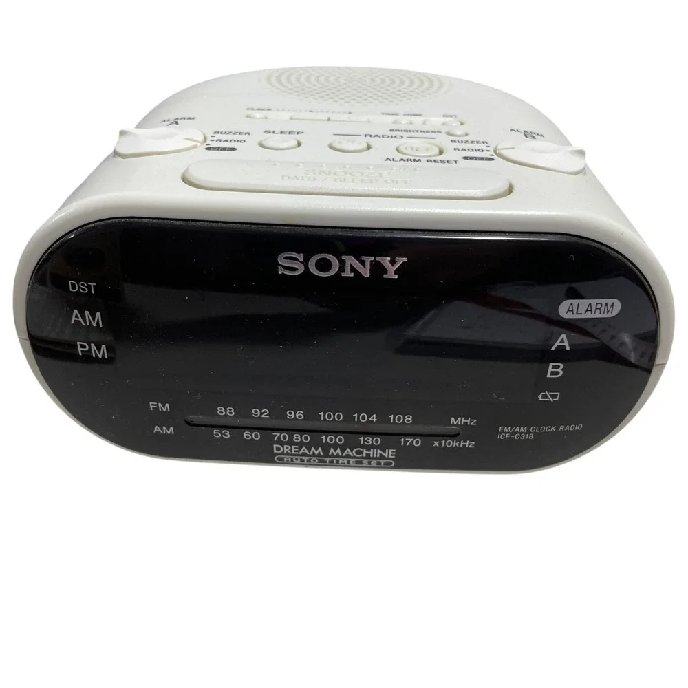 Sony ICF-C318 FM/AM Clock Radio Dream Machine Auto Time Set Works
